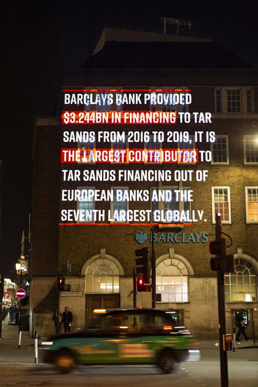 Barclays Bank provided $3.244BN in financing to tar sands from 2016 - 2019