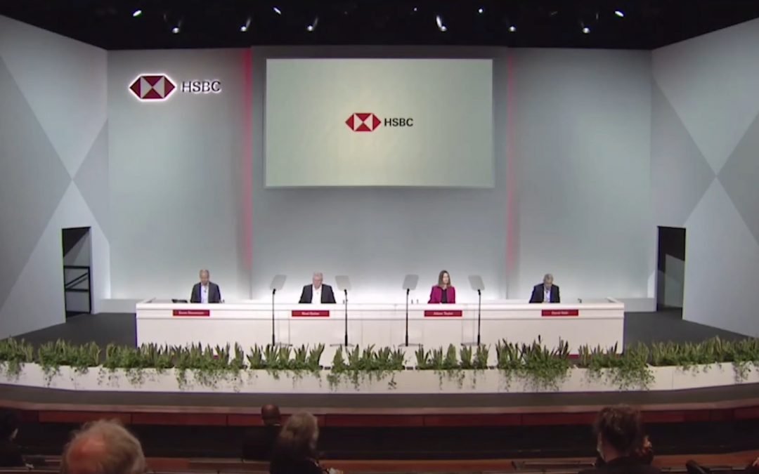 HSBC AGM 2021 – dodging questions and continuing climate destruction